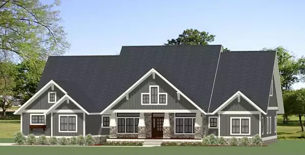 image of large craftsman house plan 4889